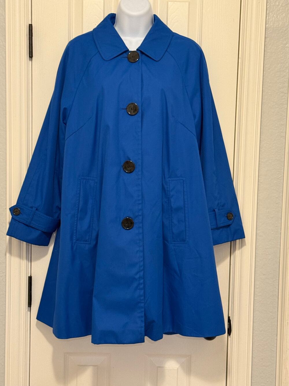 Dennis by Dennis Basso Rain Coat Petite M Lightweight A-Line Jacket
